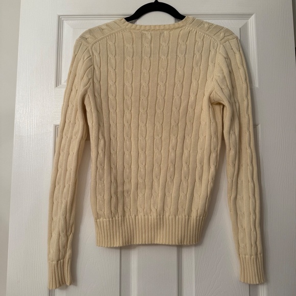 Polo Ralph Lauren Women's Cable-Knit Cotton V-Neck Sweater - Picture 6 of 6